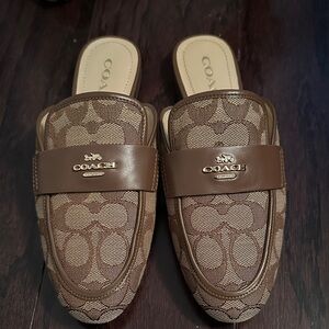 Coach Tan and Brown Slip-On Loafers